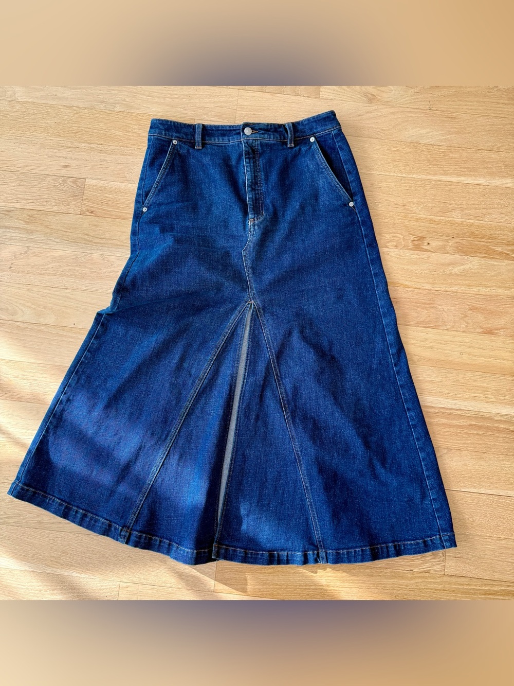Banana Republic Factory Dark Blue Denim Maxi Skirt - Picture 6 of 11